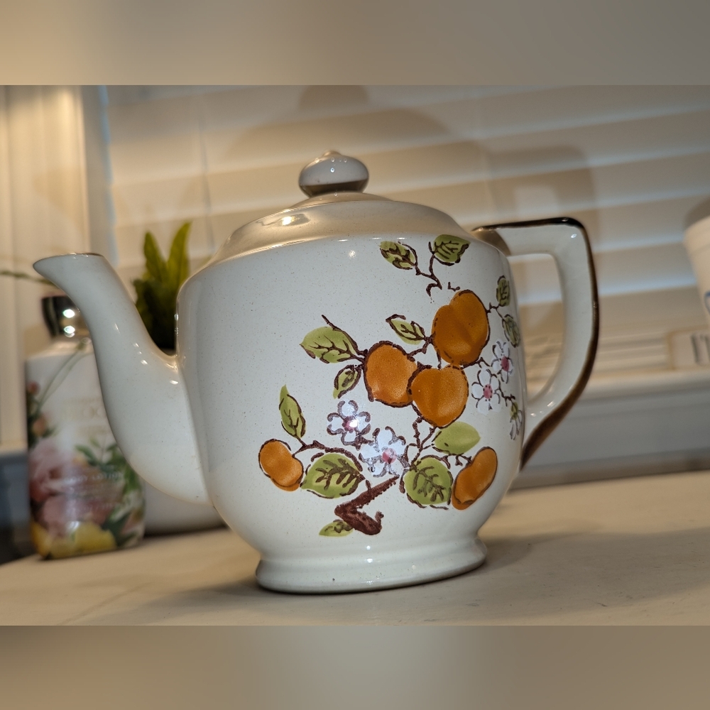 Stonecrest Tea Pot Orchard 510 Floral Design Stoneware/Vintage